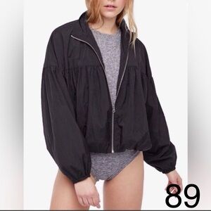 Free People Black Bomber Jacket for Women